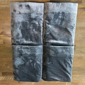 Set of 4 dark gray luxury velvet curtains 49x92.5in EUC